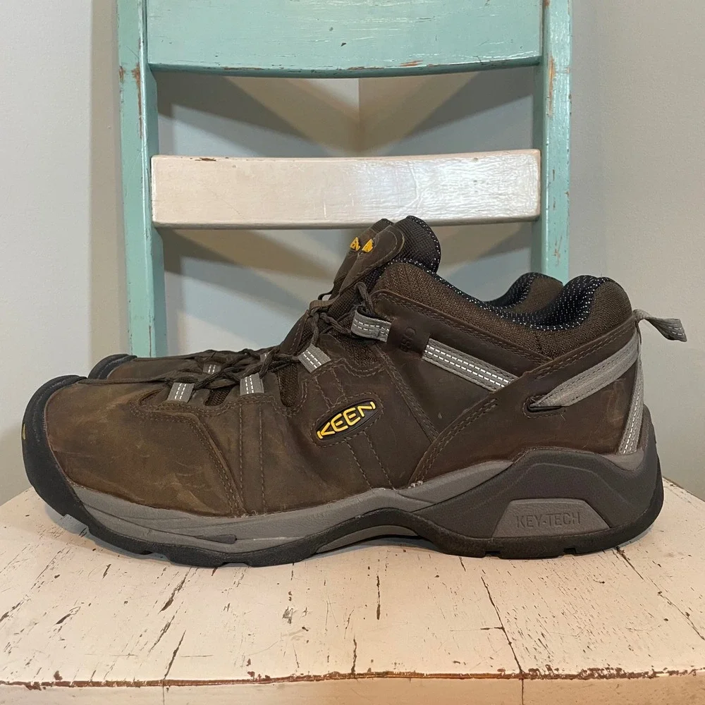 Keen Utility Detroit XT Steel Toe Low Work Shoes 17D Brown ASTM F2413-18 Leather